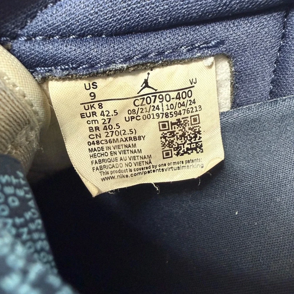 Nike Air Jordan 1 Low OG Mens 9 Obsidian University Blue CZ0790-400 Dark Powder